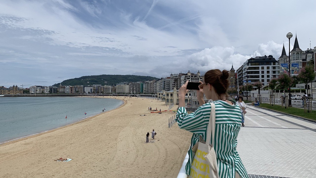 beach and promenade in San Sebastian